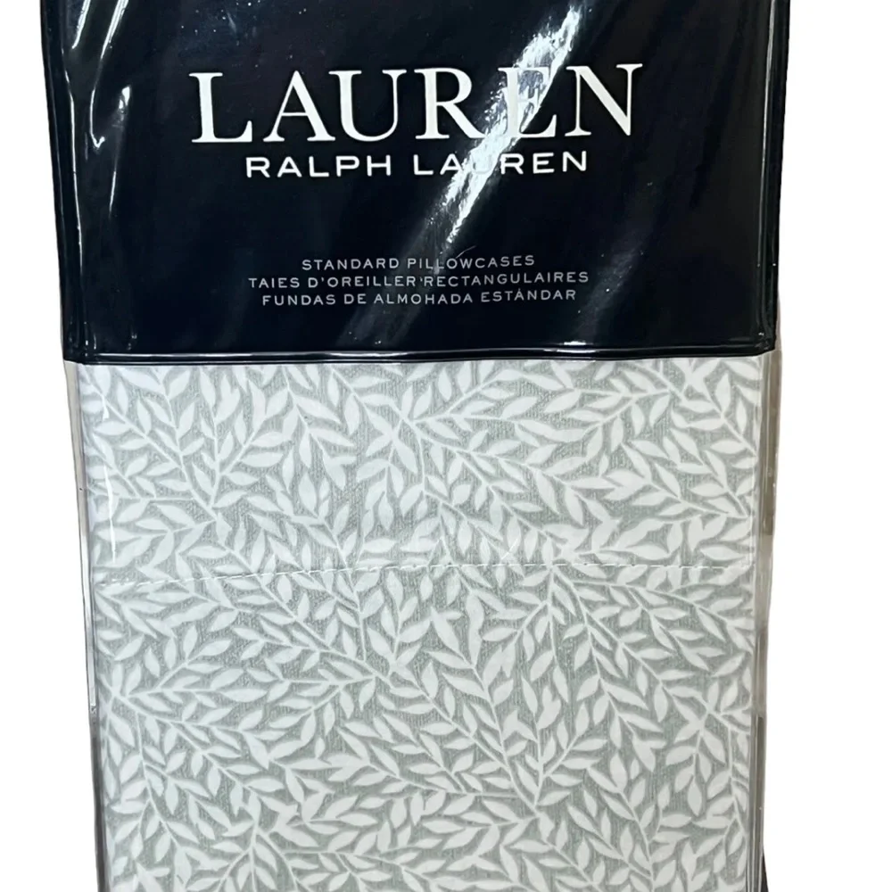 Lauren Ralph Lauren Spencer leaf sateen Standard Size 2 pillowcases 100% cotton